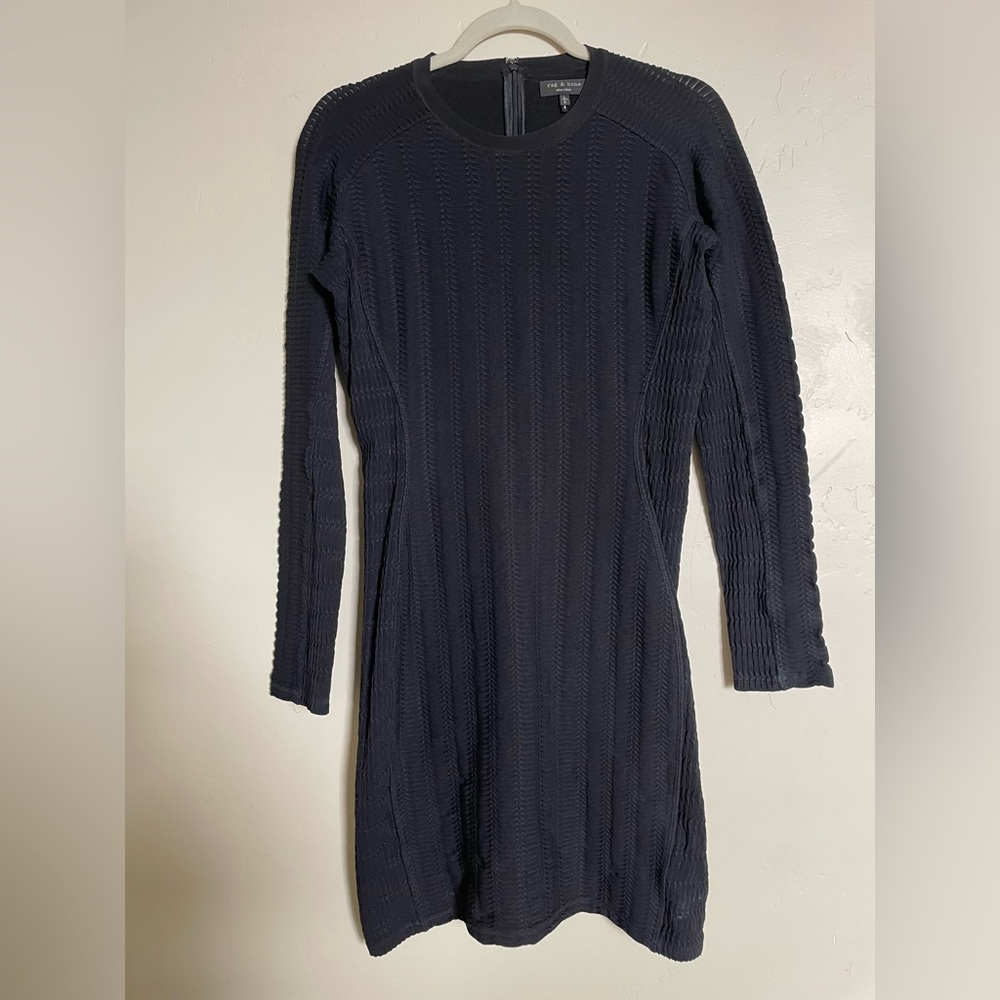 Black Longsleeve Rag & Bone mini dress. Size L.